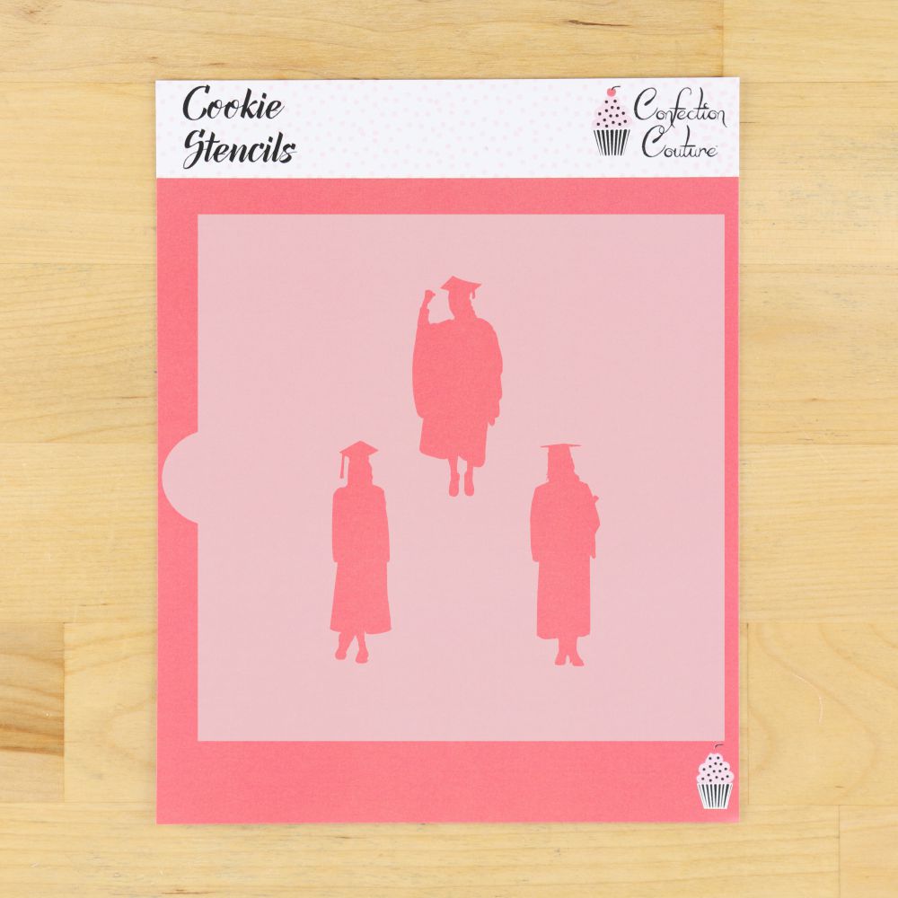 Female Graduate Silhouettes Cookie Stencil Sheet 3