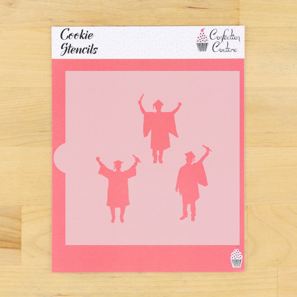 Male Graduate Silhouette Cookie Stencil Sheet 2