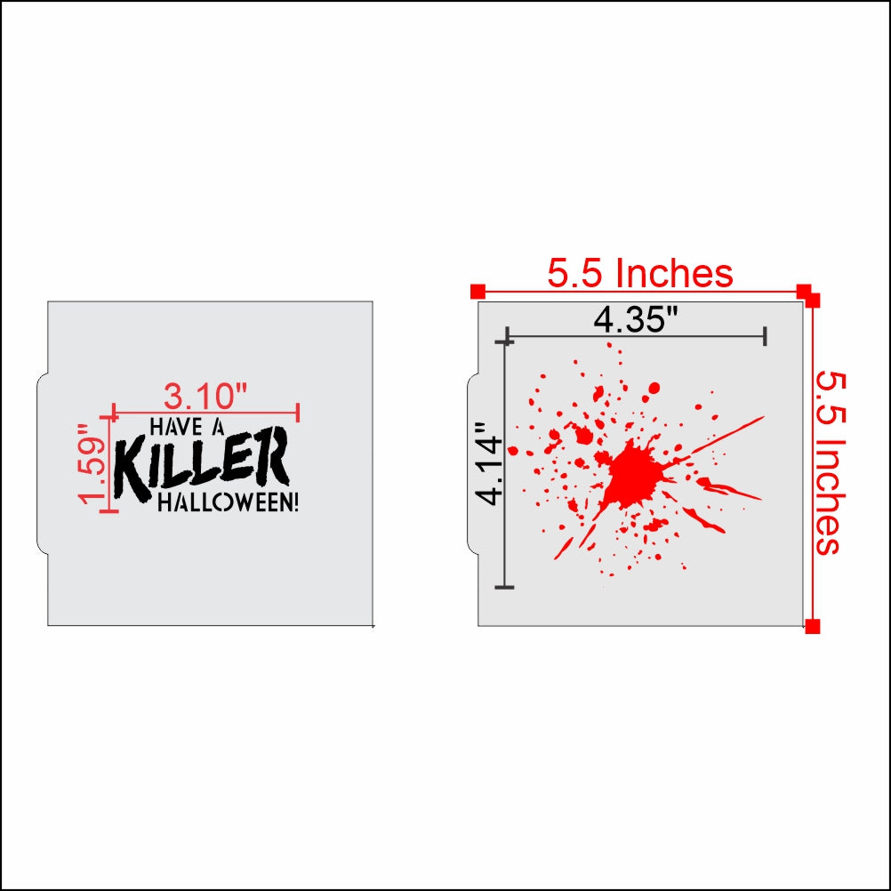 Measurements for the Killer Halloween Message Cookie Stencil