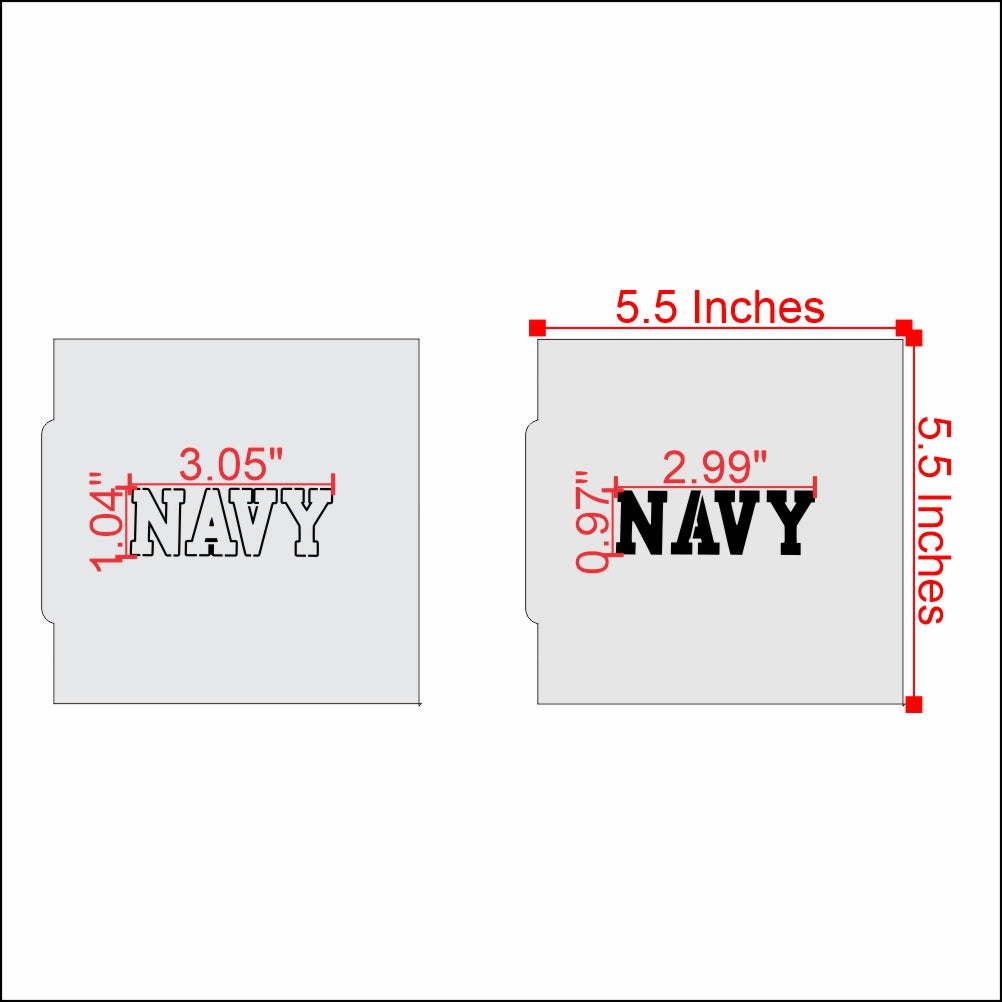 Navy Cookie Stencil Dimensions