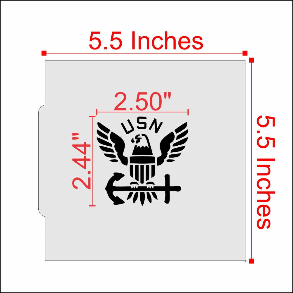 Measurements for the U.S. Navy Logo Cookie Stencil