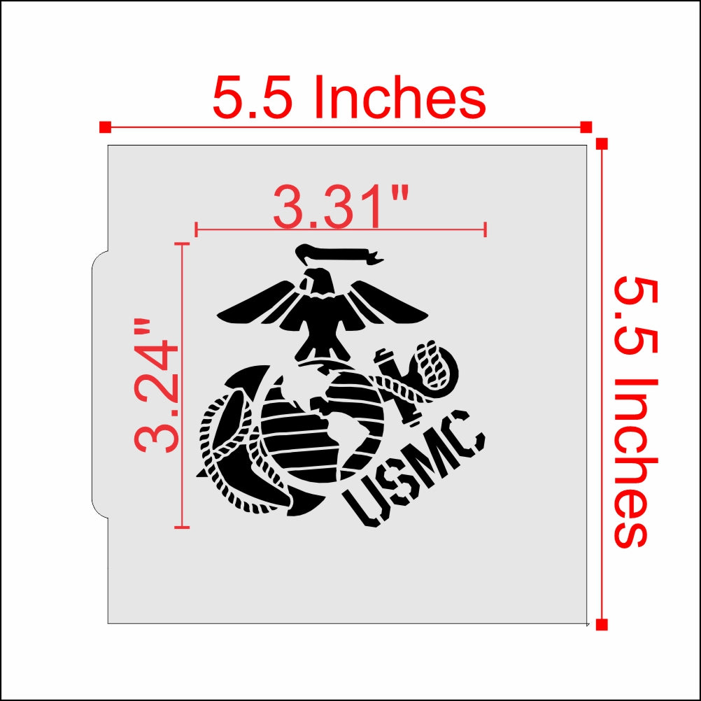 Measurements for the USMC Emblem Cookie Stencil