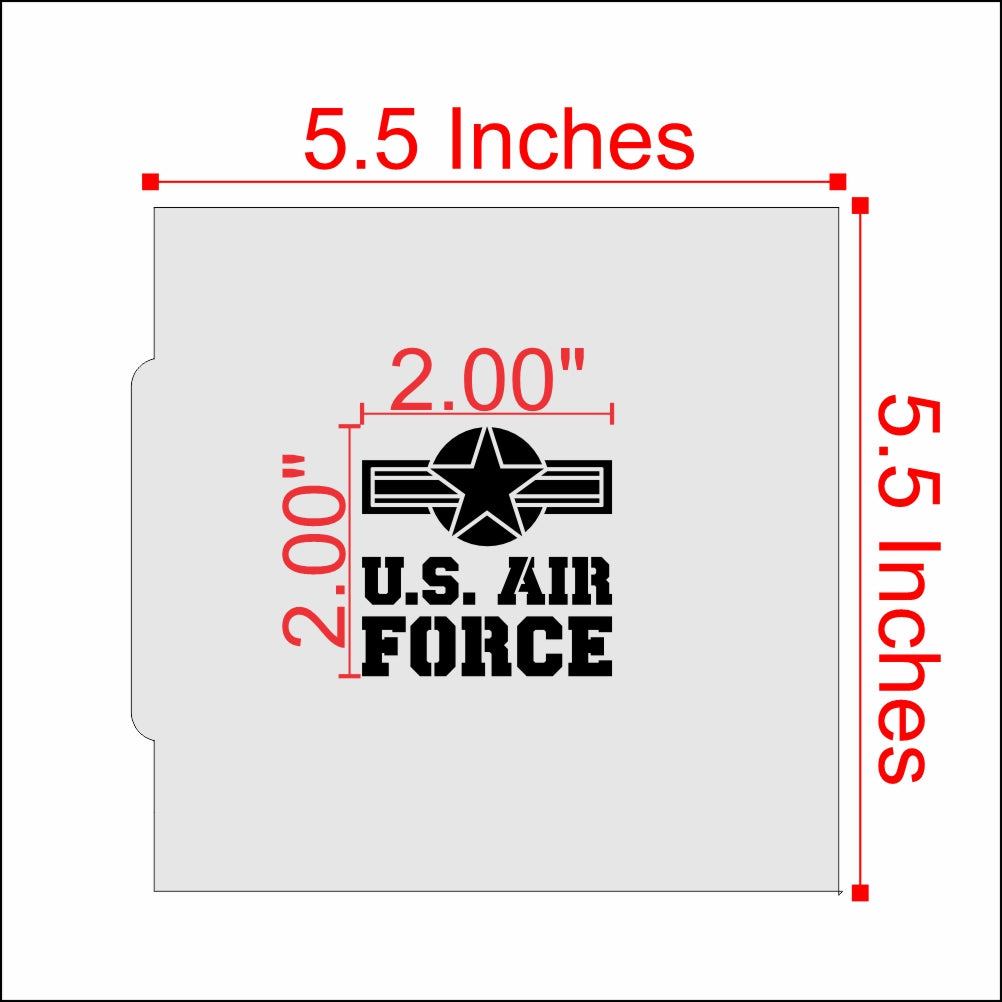 Measurements for the US Air Force Cookie Stencil