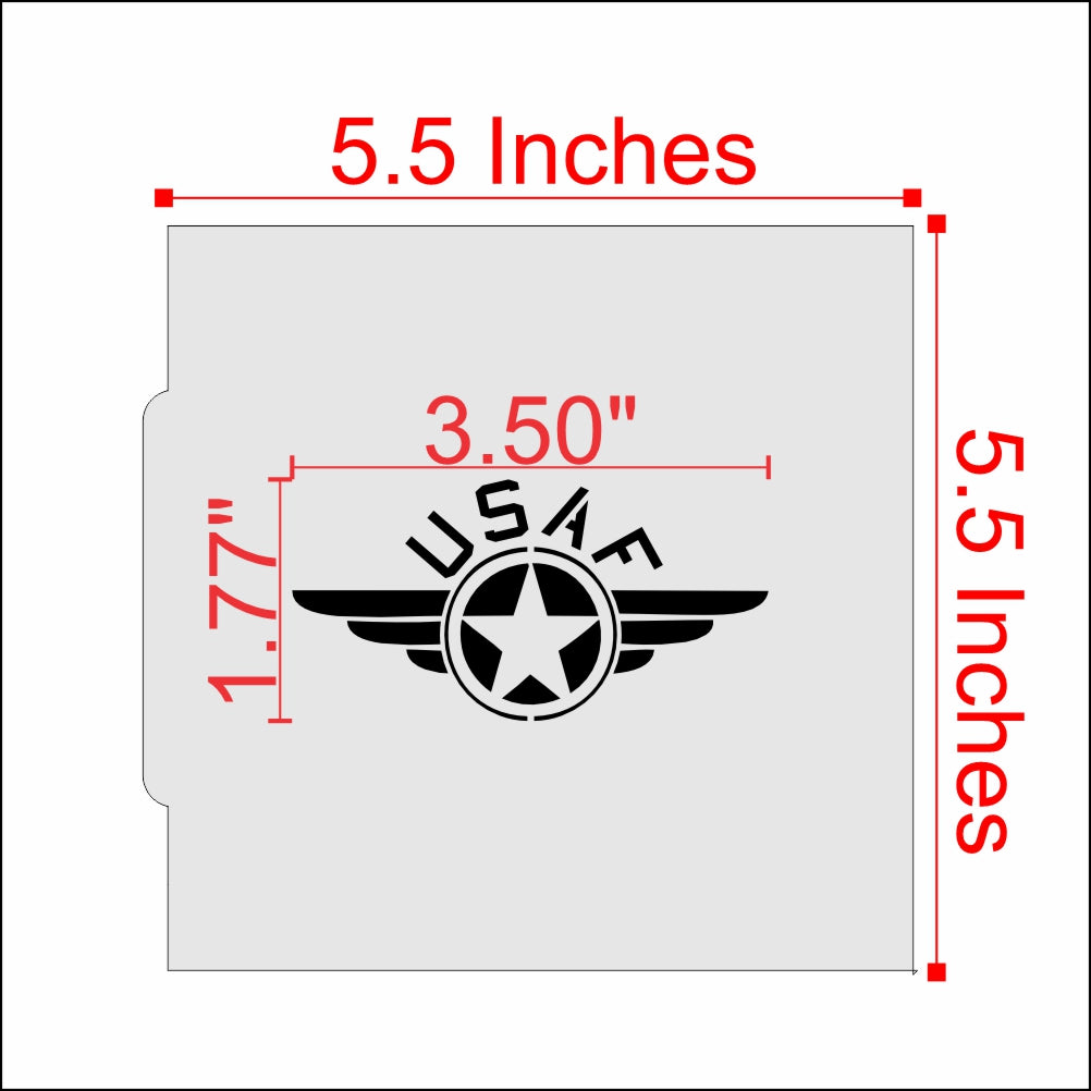 Measurements for the USAF Emblem Cookie Stencil