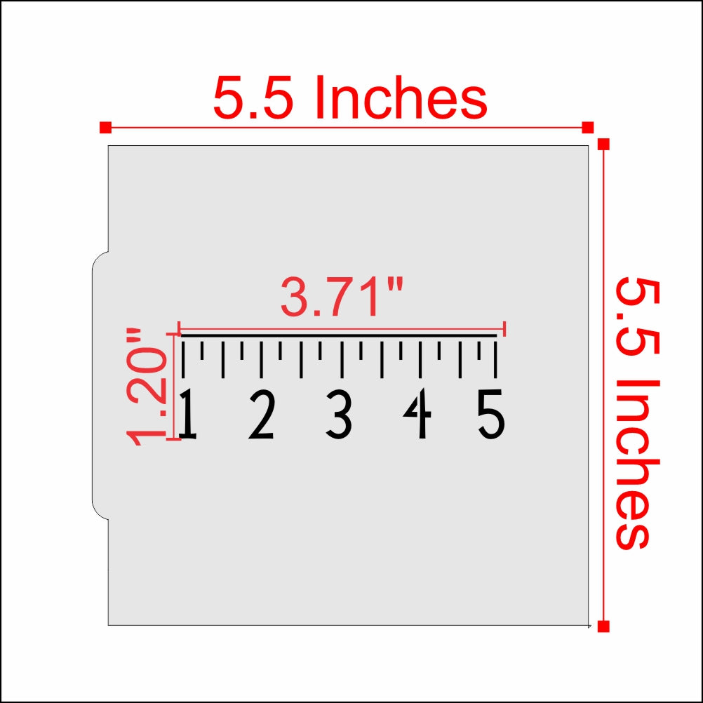 Measurements for the Ruler Back to School Cookie Stencil