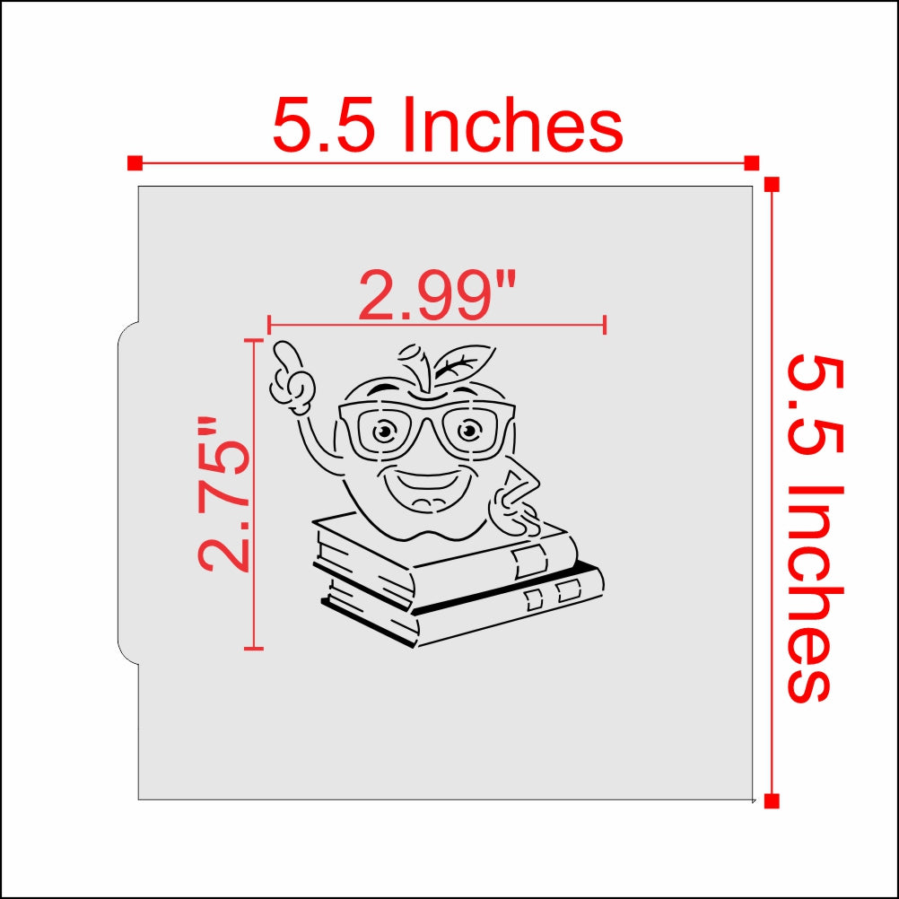 Measurements for the One Smart Apple Paint Your Own Cookie Stencil