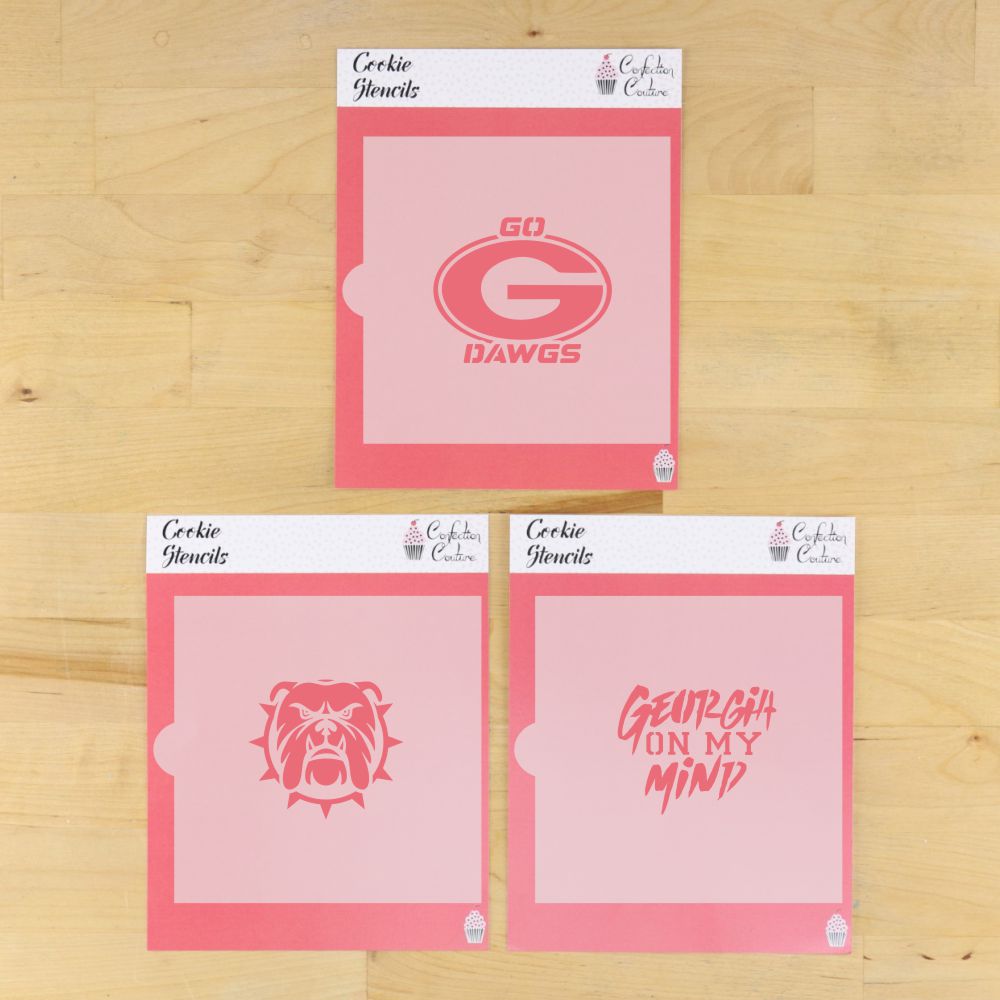 Go Dawgs Cookie Stencil Set for Georgia Bulldogs Cookies