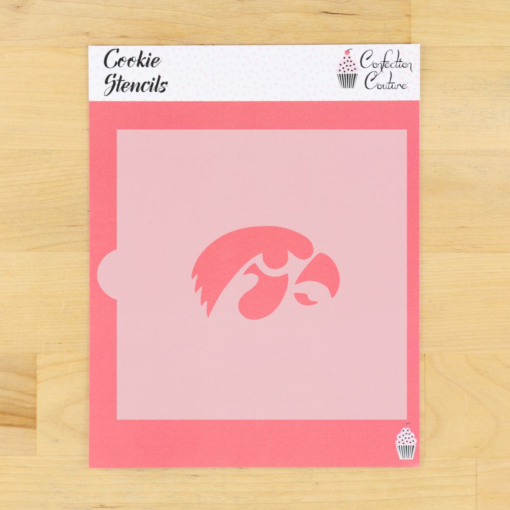 Hawk Head Mascot cookie stencil design perfect for adding team spirit to cookies for sporting events.