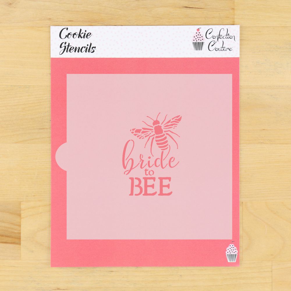 Bride to Bee wedding shower cookie stencil featuring a bee design, perfect for bridal showers and bachelorette parties.