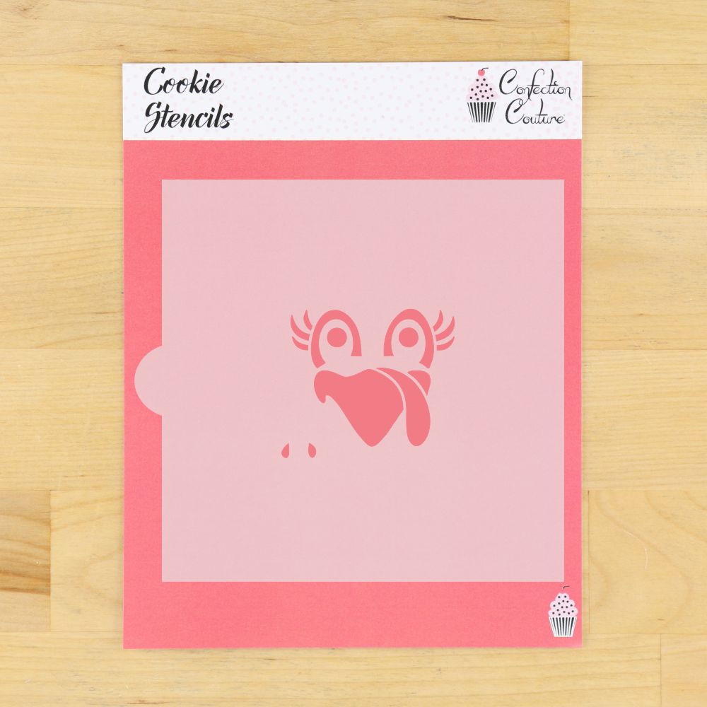 Custom Thanksgiving turkey face cookie stencil for festive baking and decoration. Perfect for holiday cookies!