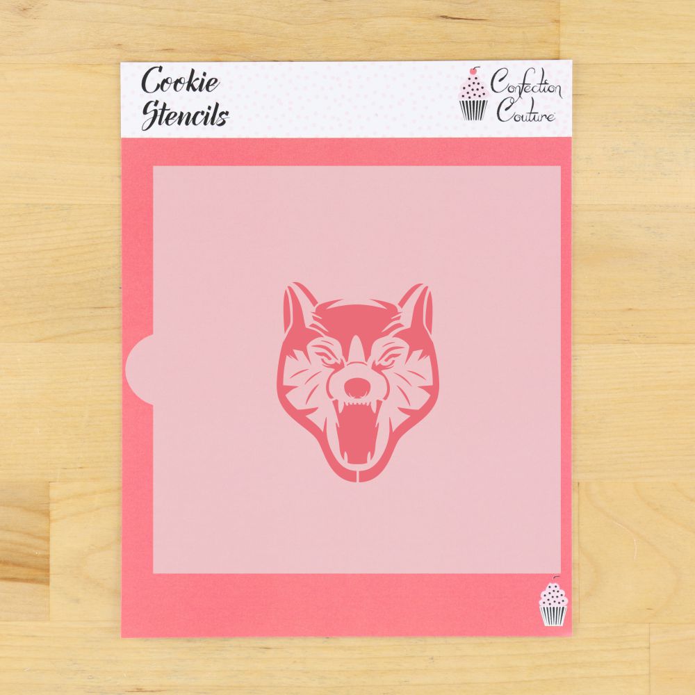 Wolves mascot cookie stencil for themed cookies, perfect for any event or game-day treats.
