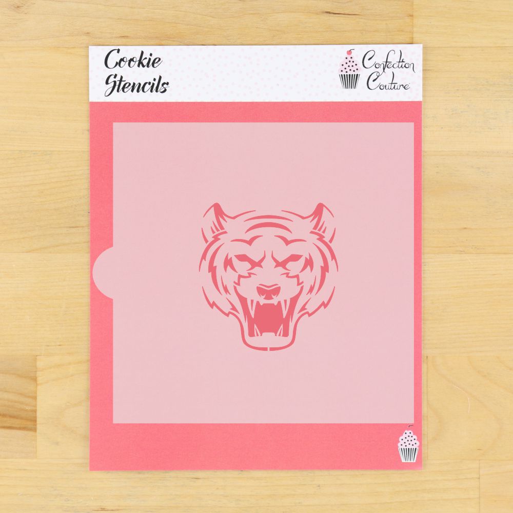 Bear mascot cookie stencil packaging for baking and decorating sweet treats for Bears fans.