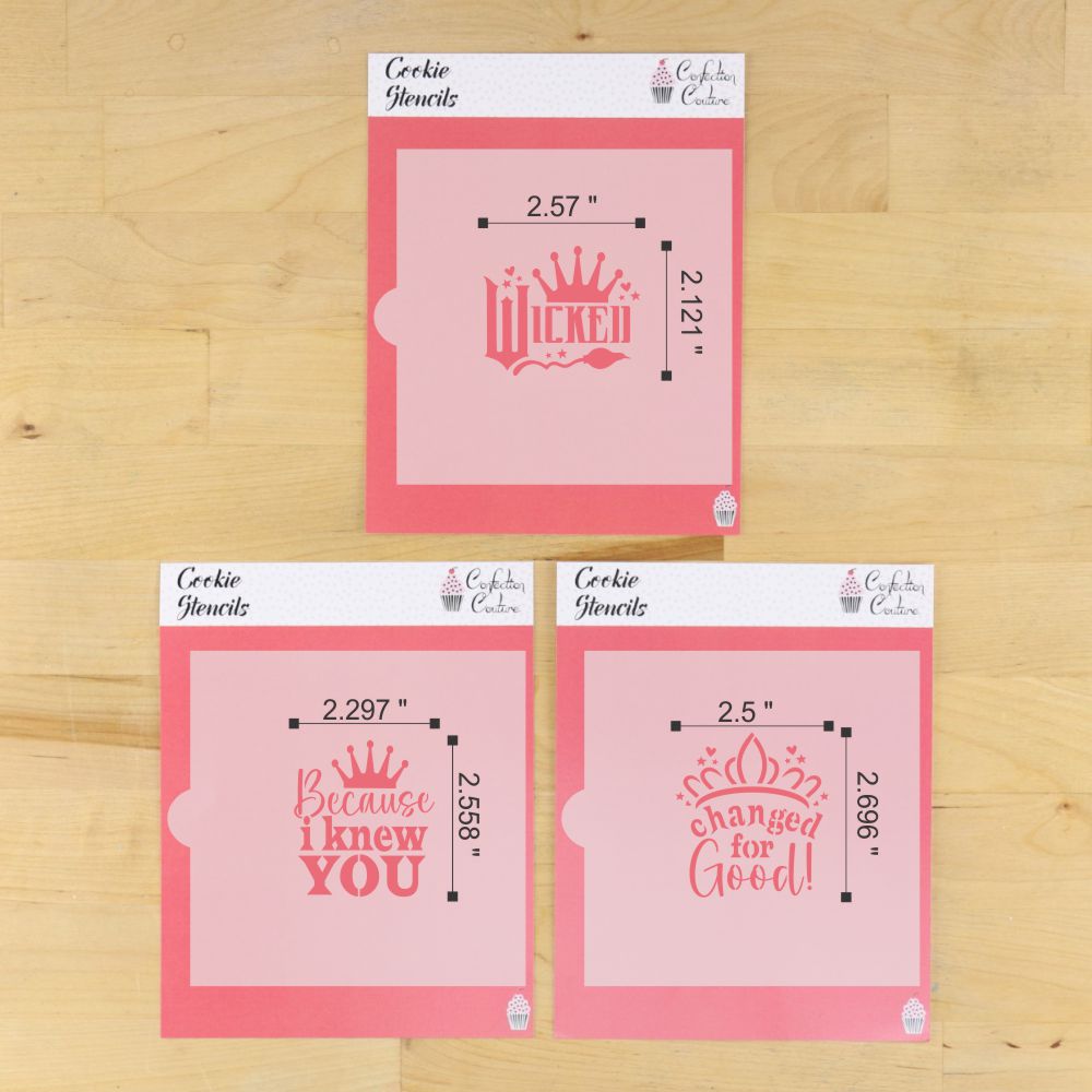 Changed for Good Cookie Stencil Set featuring unique designs for decorating cookies.