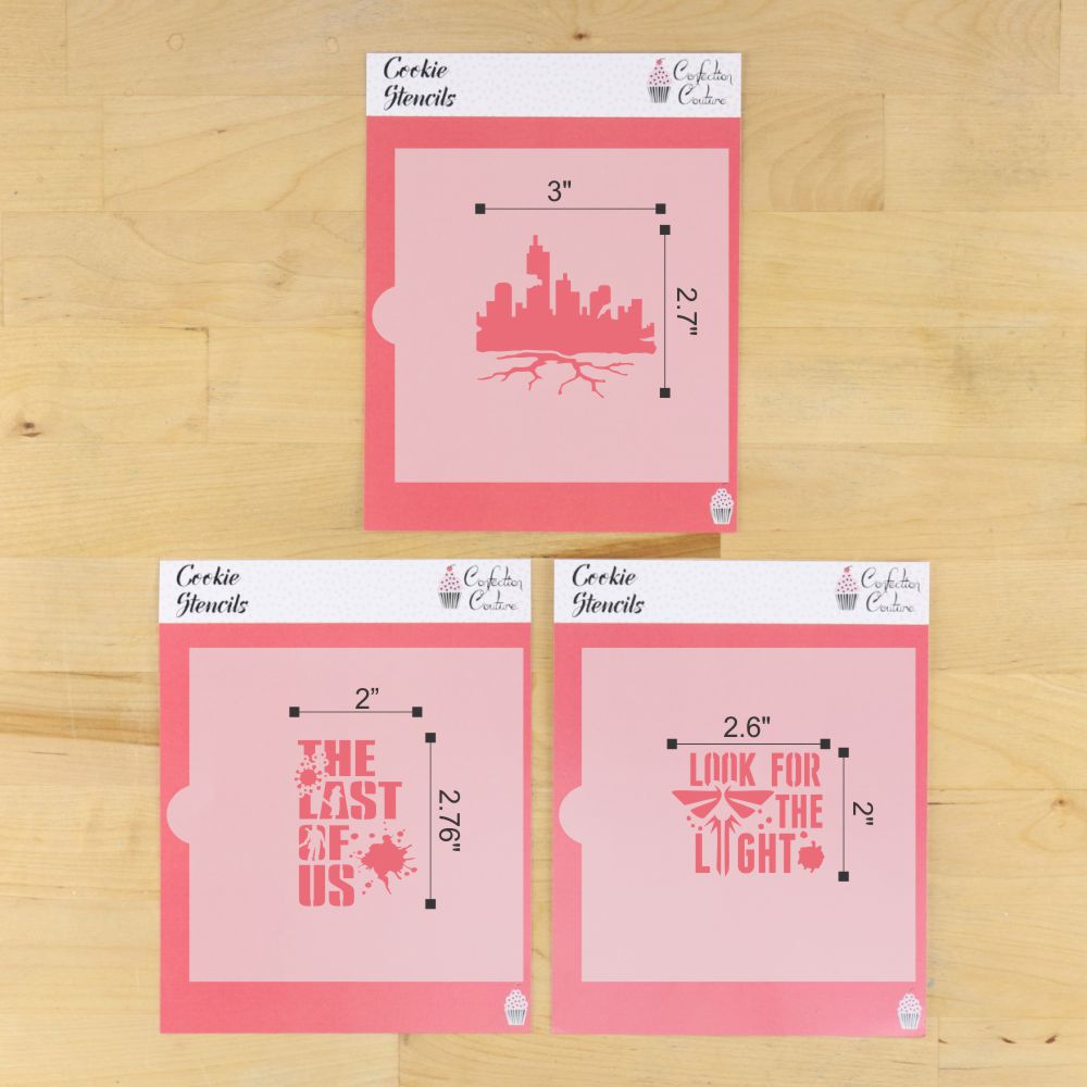 Dimensions for the Last of Us Cookie Stencils.