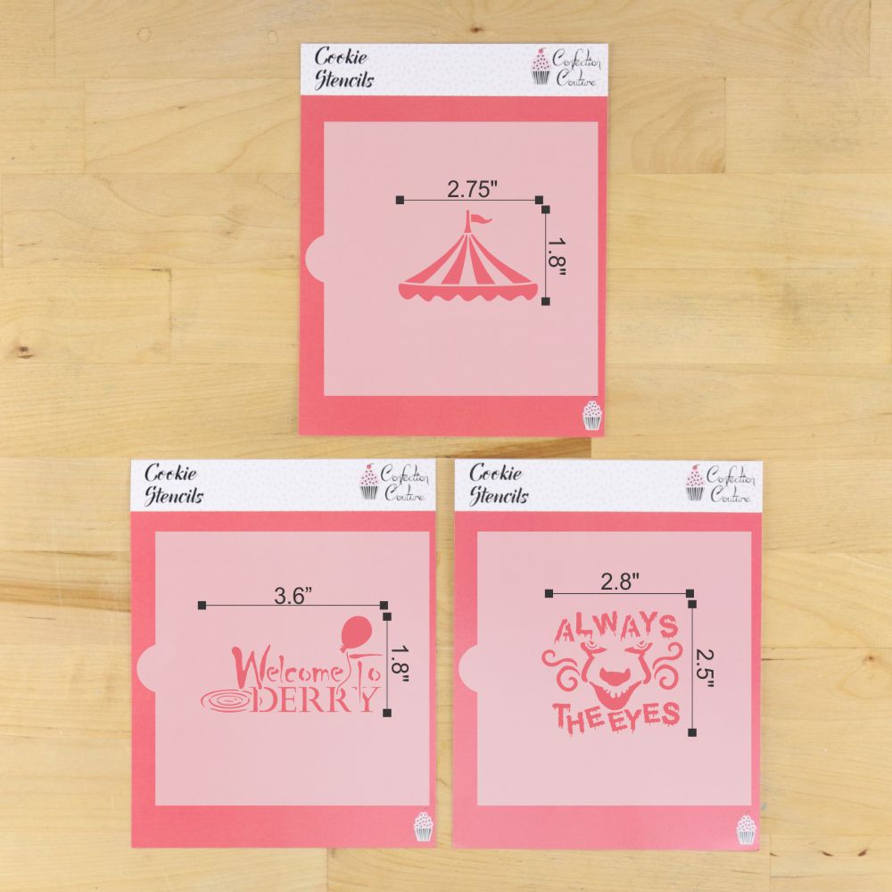 Measurement for the Welcome to the Circus Cookie Stencils.