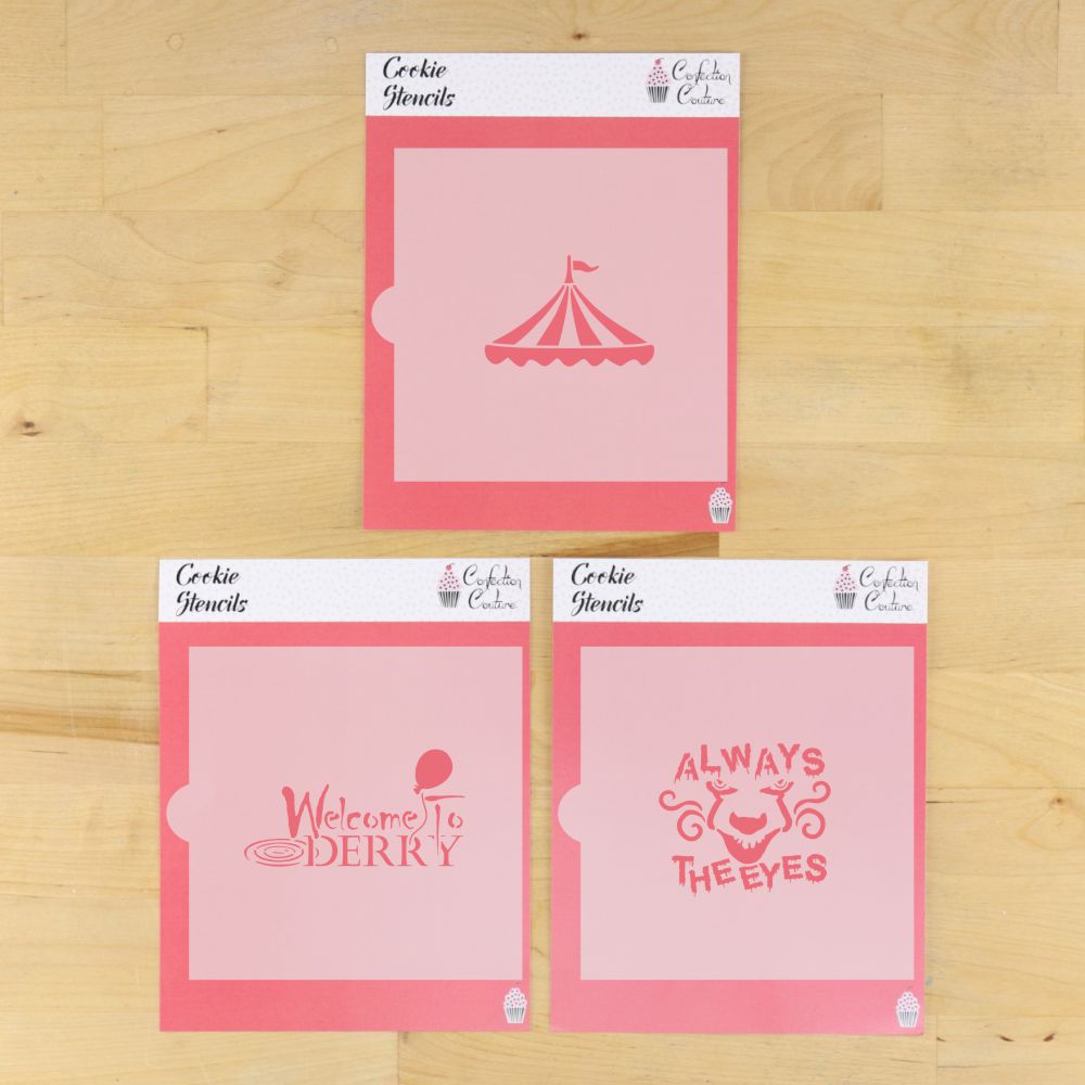 Welcome to Derry Inspired Stencils for cookies inside their packages.