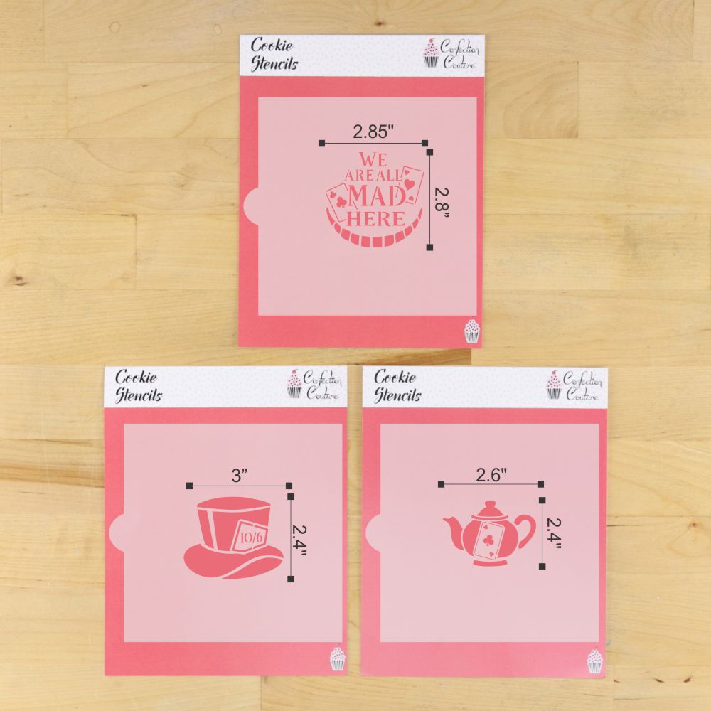 We Are All Mad Here Cookie Stencil Set