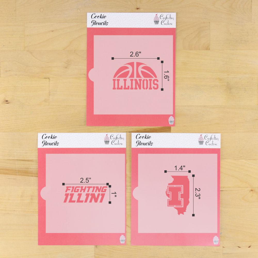 Fighting Illini Cookie Stencil Set