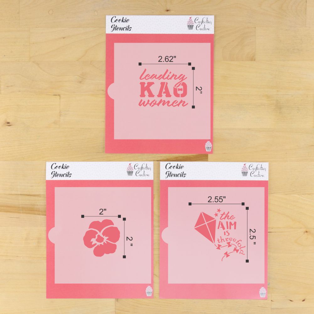 Pansies & Kites Sorority Cookie Stencil Set