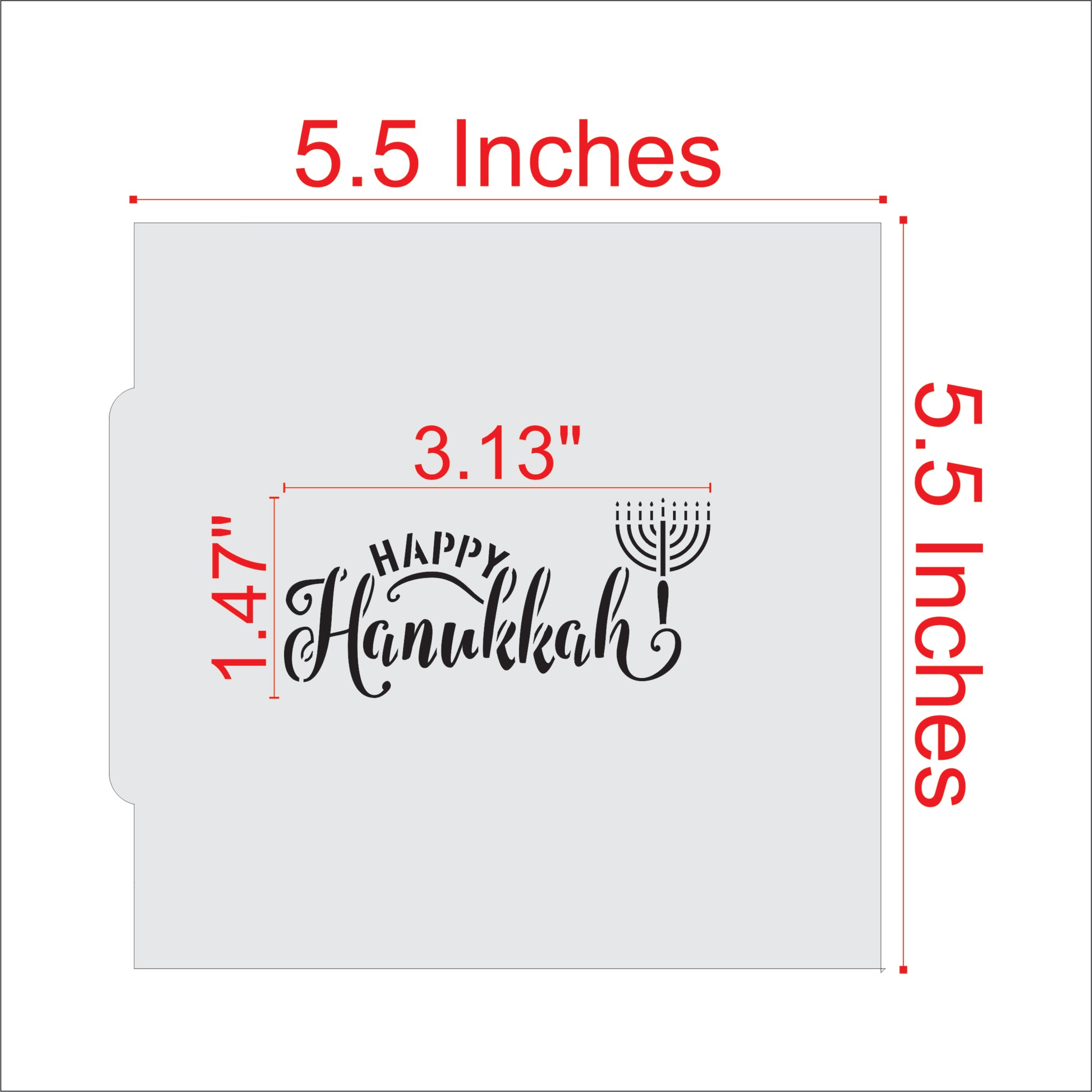 Measurements for the Happy Hanukkah Message Stencil