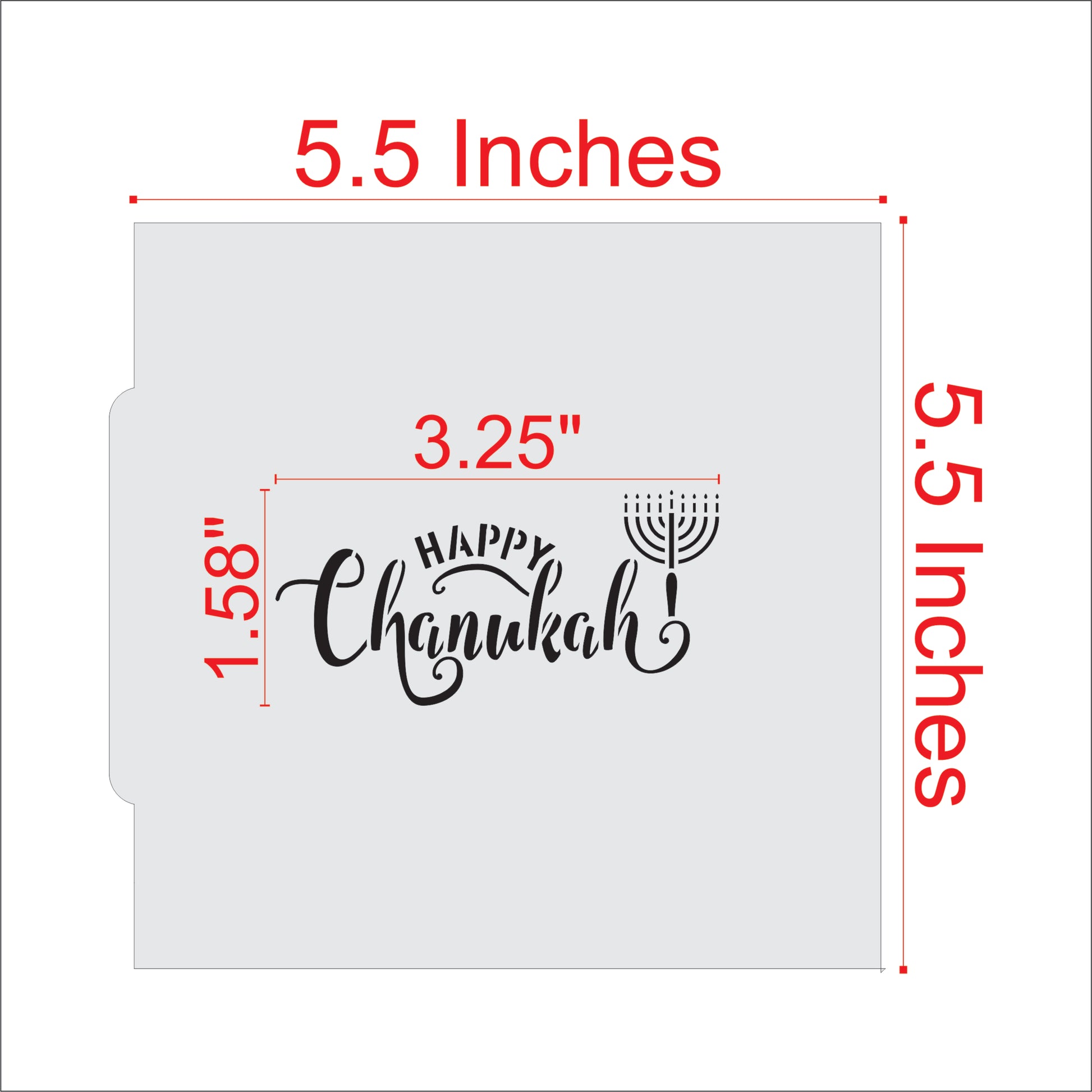 Measurements for the Happy Chanukah Message Stencil