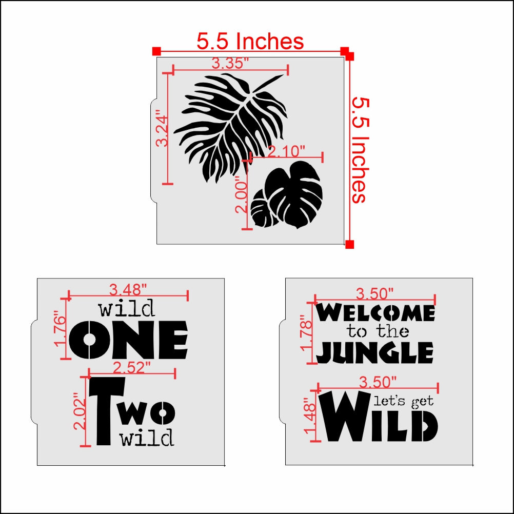 Get Wild 6 Piece Cookie Stencil Set