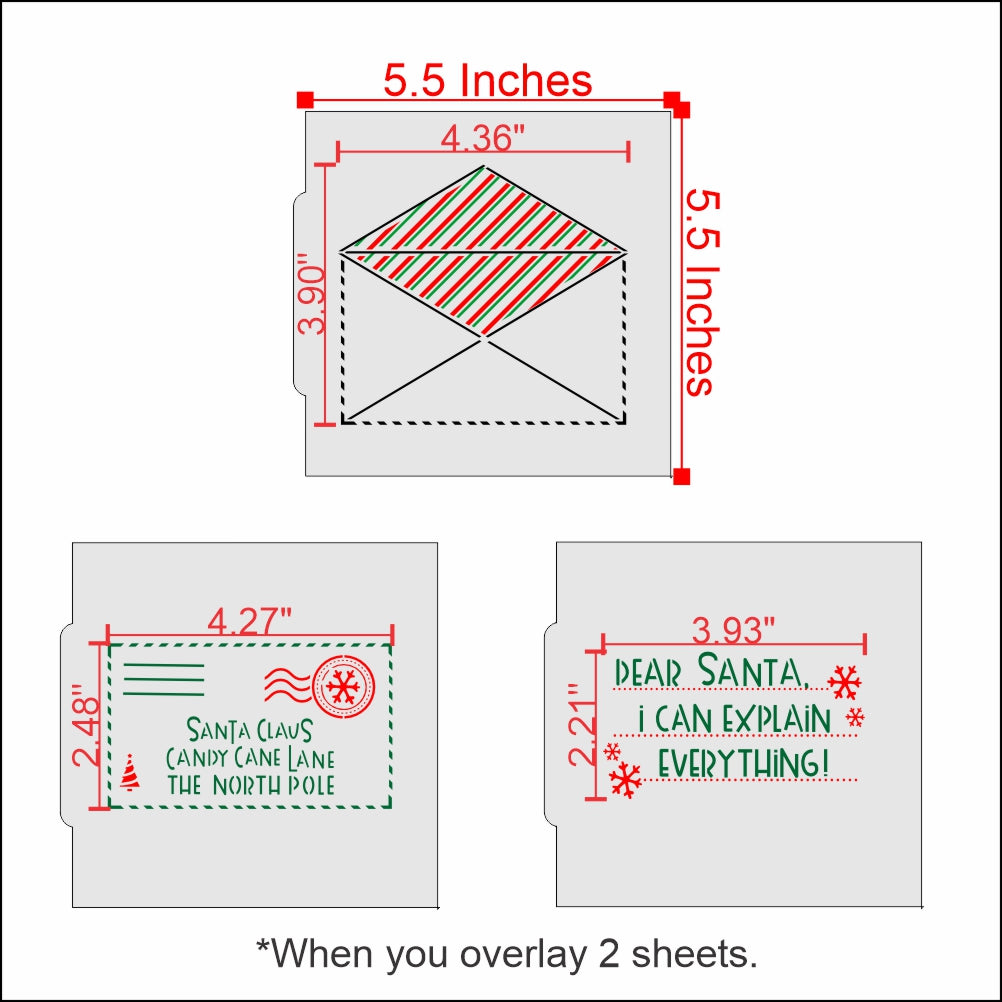 Measurements for the Letters to Santa Cookie Stencil Project Box