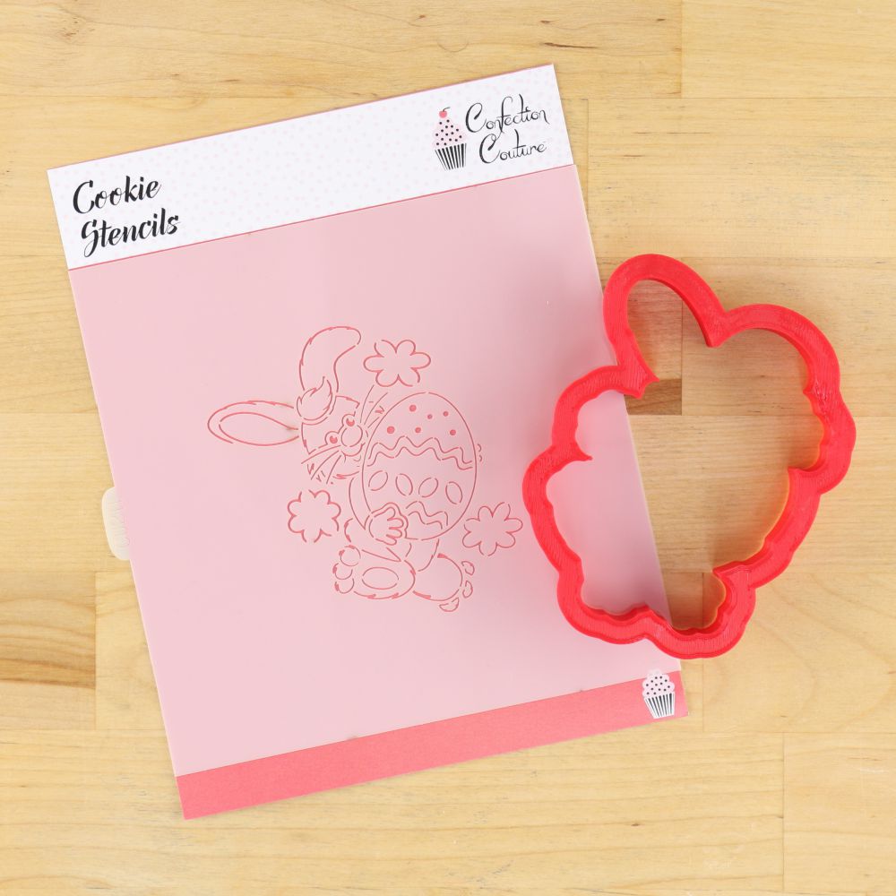 Easter Bunny Paint Your Own Cookie Stencil and Matching Cookie Cutter