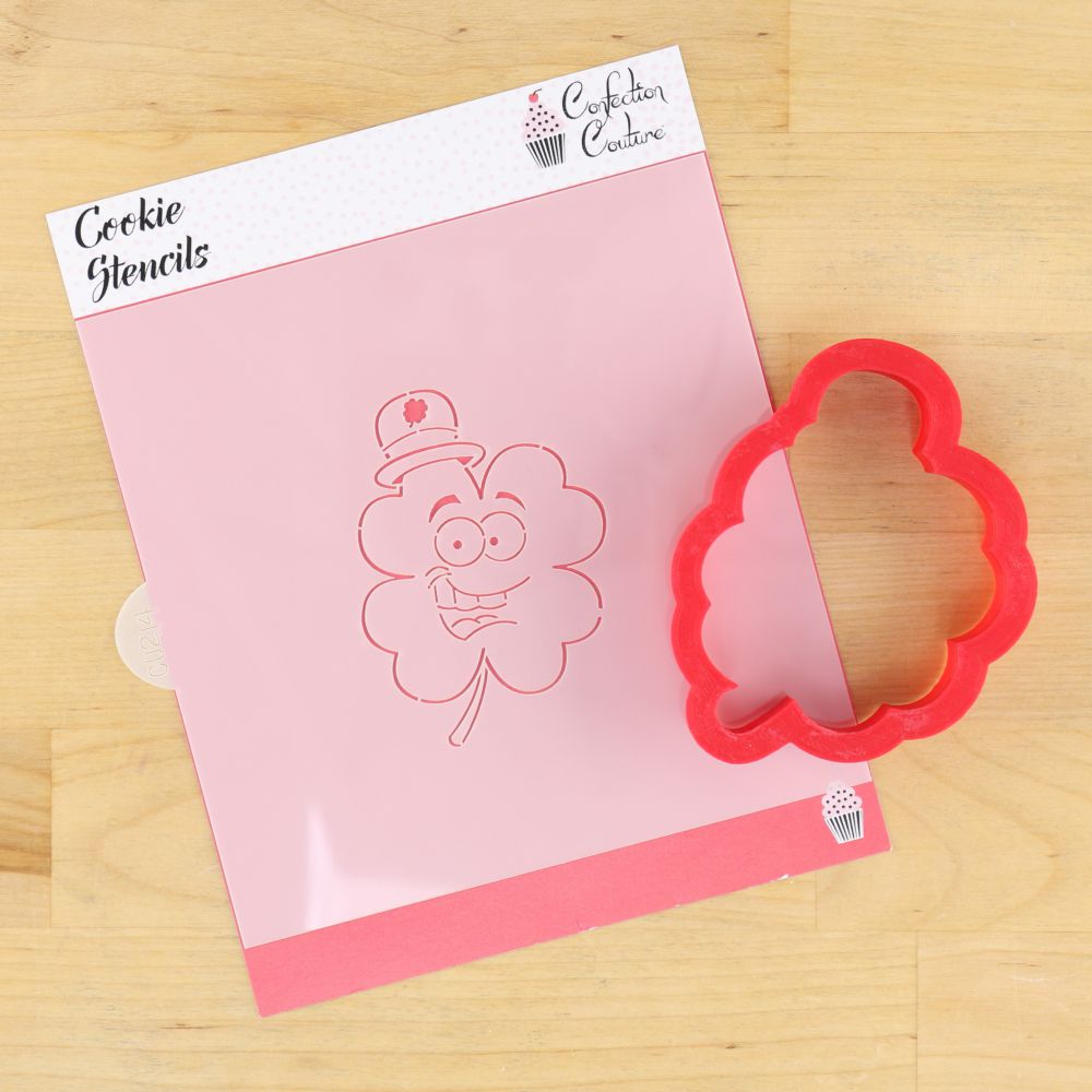 Shamrock Paint Your Own Cookie Stencil and Matching Cookie Cutter