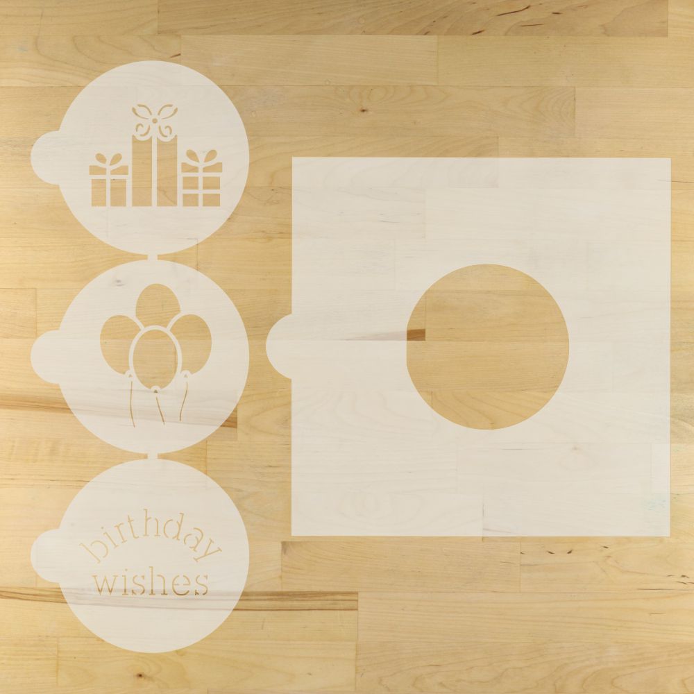 Birthday Round Cookie Stencil 3 Pc Set