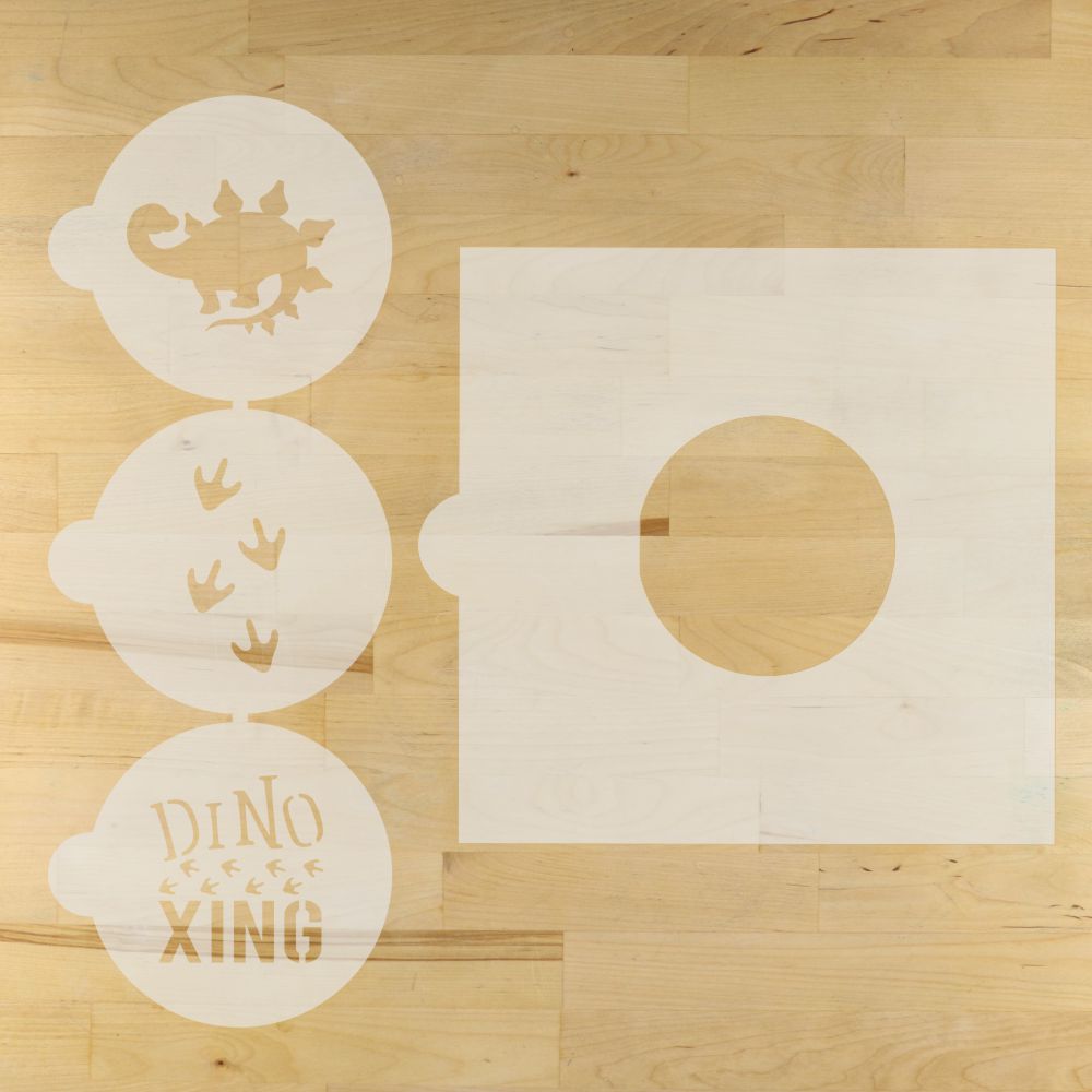 Dinosaur Round Cookie Stencil 3 Pc Set
