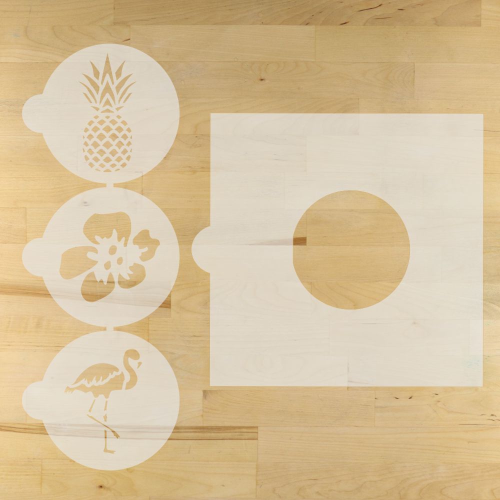 Pineapple Paradise Round Cookie Stencil 3 Pc Set