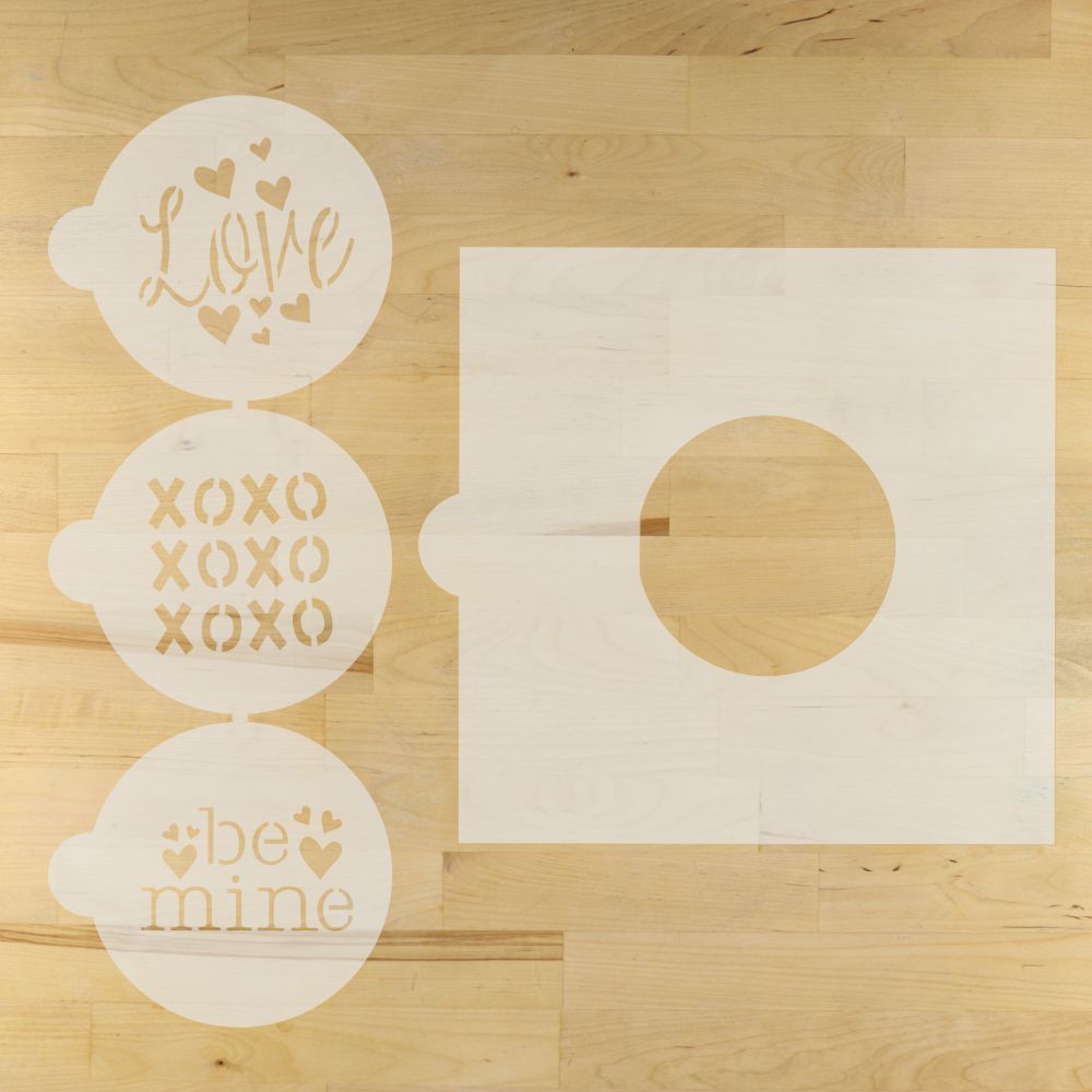 Valentines Round Cookie Stencil 3 Pc Set