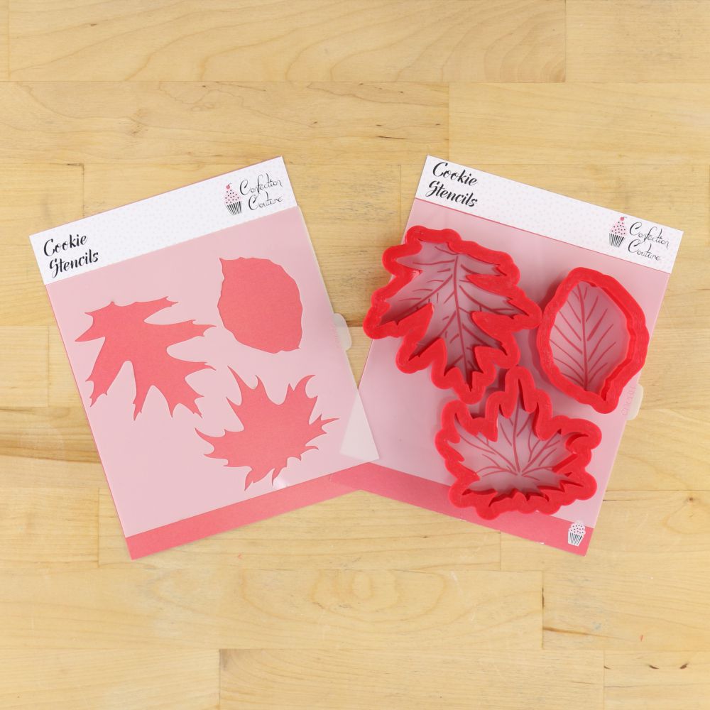 Autumn Leaf Trio Fall Cookie Stencil With Cookie Cutters