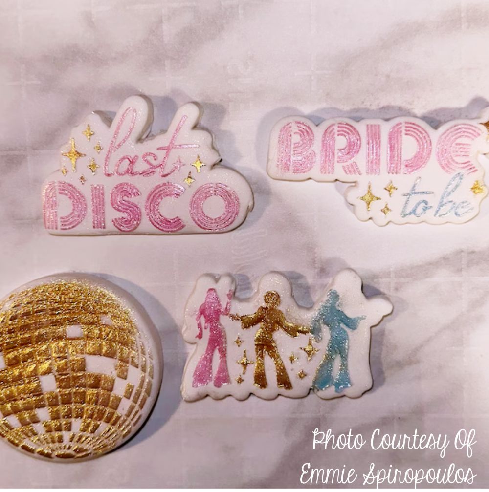 Disco Themed Bridal Shower Cookies