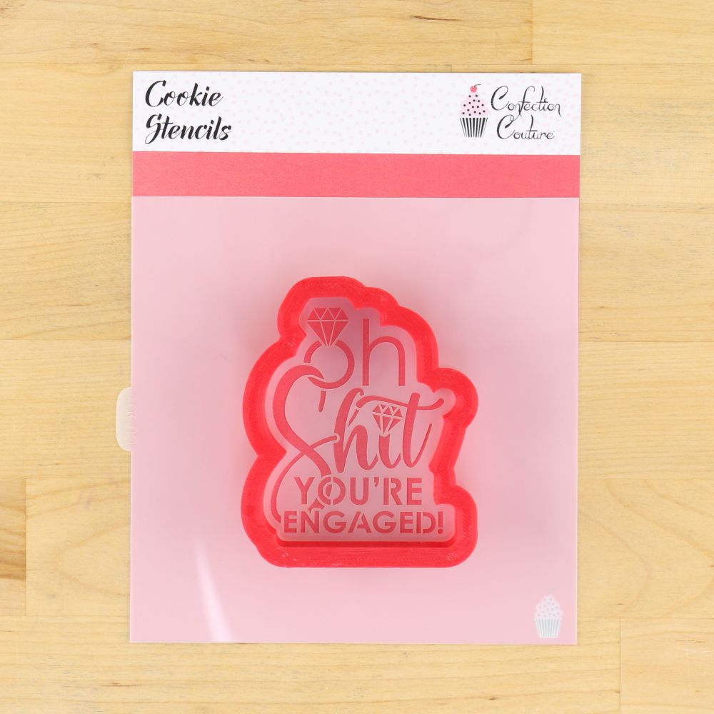 You're Engaged! Cookie Stencil with matching cookie cutter