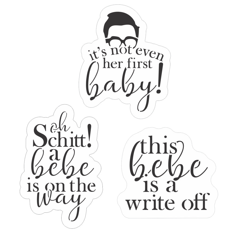 A Bebe On They Way Cookie Stencil Set