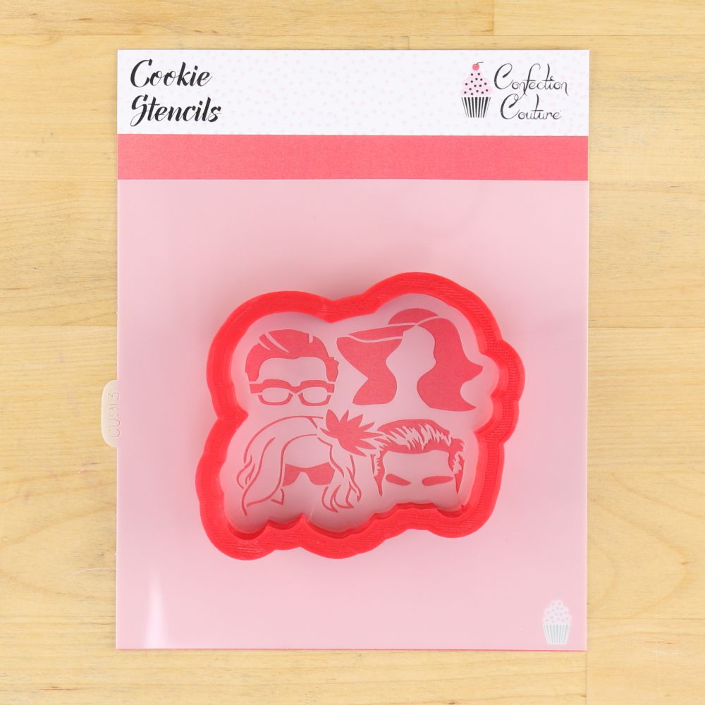 Rose Family Cookie Stencil AND MATCHING COOKIE CUTTER