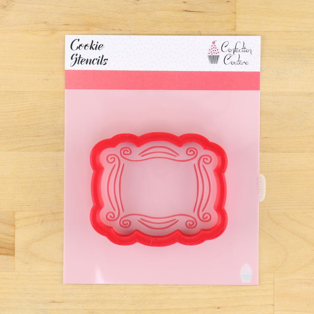 Friends Peephole Frame Cookie Stencil with matching cookie cutter