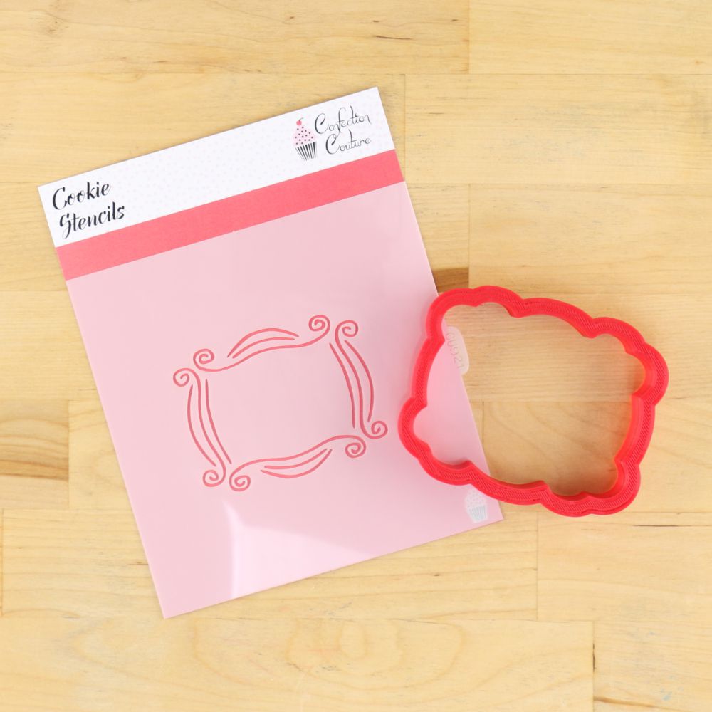 Friends Peephole Frame Cookie Stencil