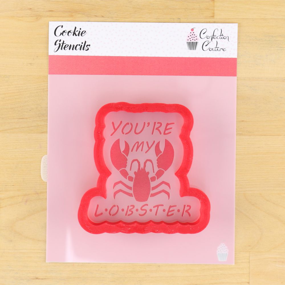You're My Lobster Cookie Stencil with matching cookie cutter