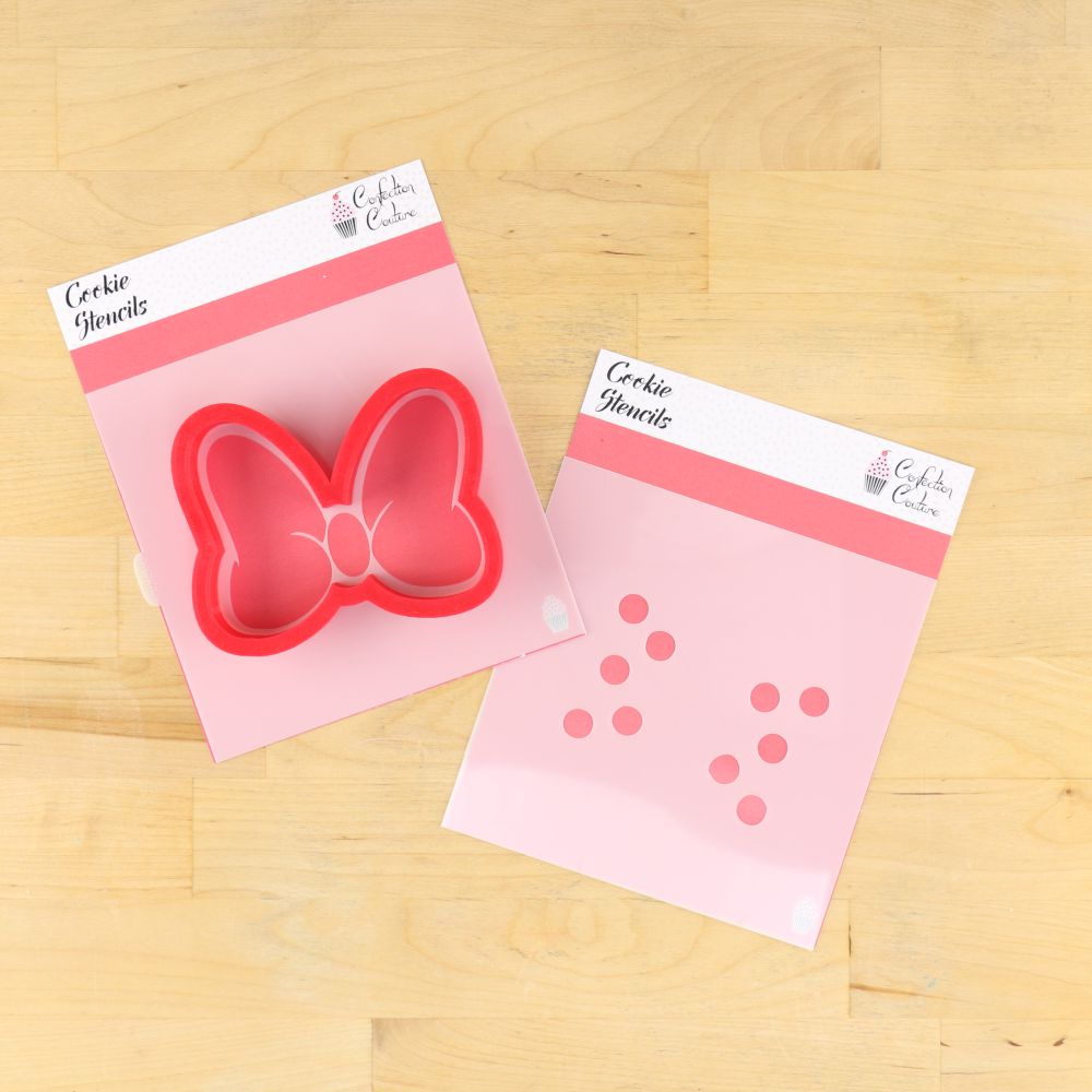 Large Bow Cookie Cutter and Stencil for Minnie Mouse Cookies