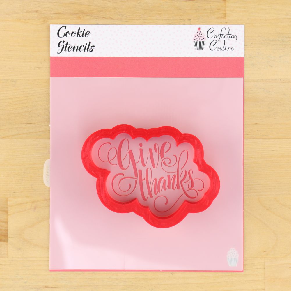 Give Thanks Cookie Stencil