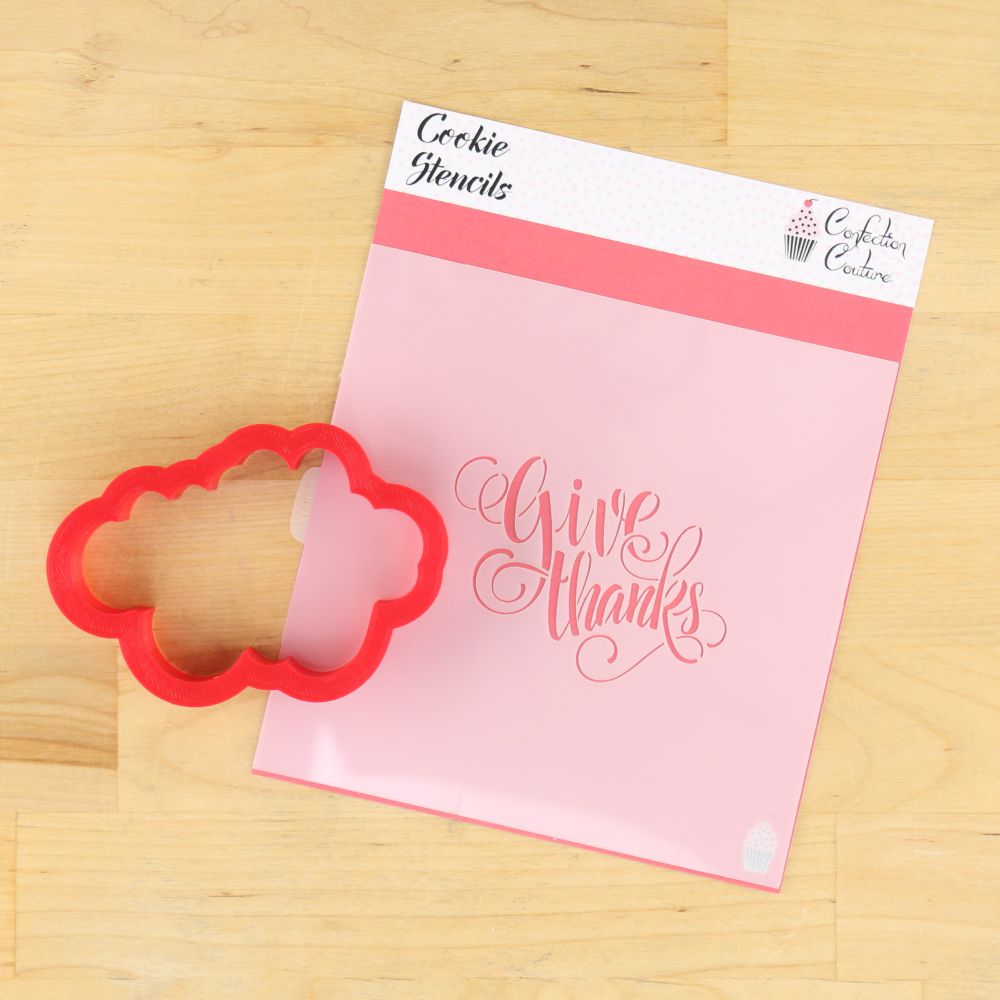 GIVE THANKS THANKSGIVING COOKIE STENCIL AND COOKIE CUTTER