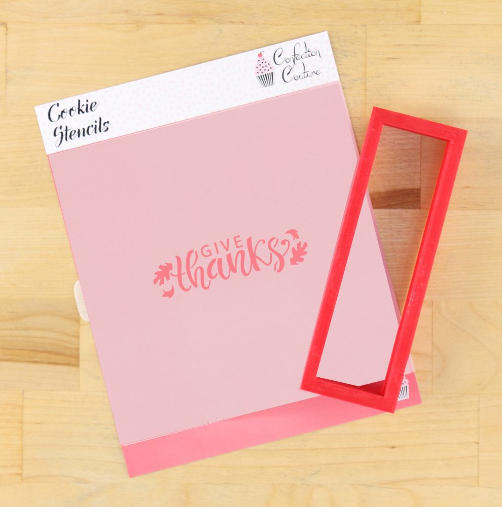 give thanks thanksgiving cookie stick stencil