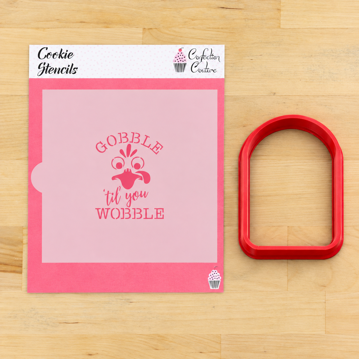 Gobble Til You Wobble Thanksgiving Cookie Stencil