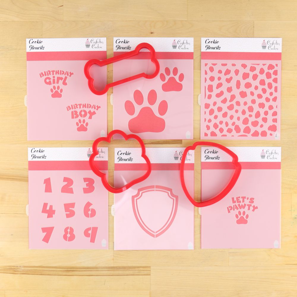 Dog Cookie Stencil for Paw Patrol Cookies