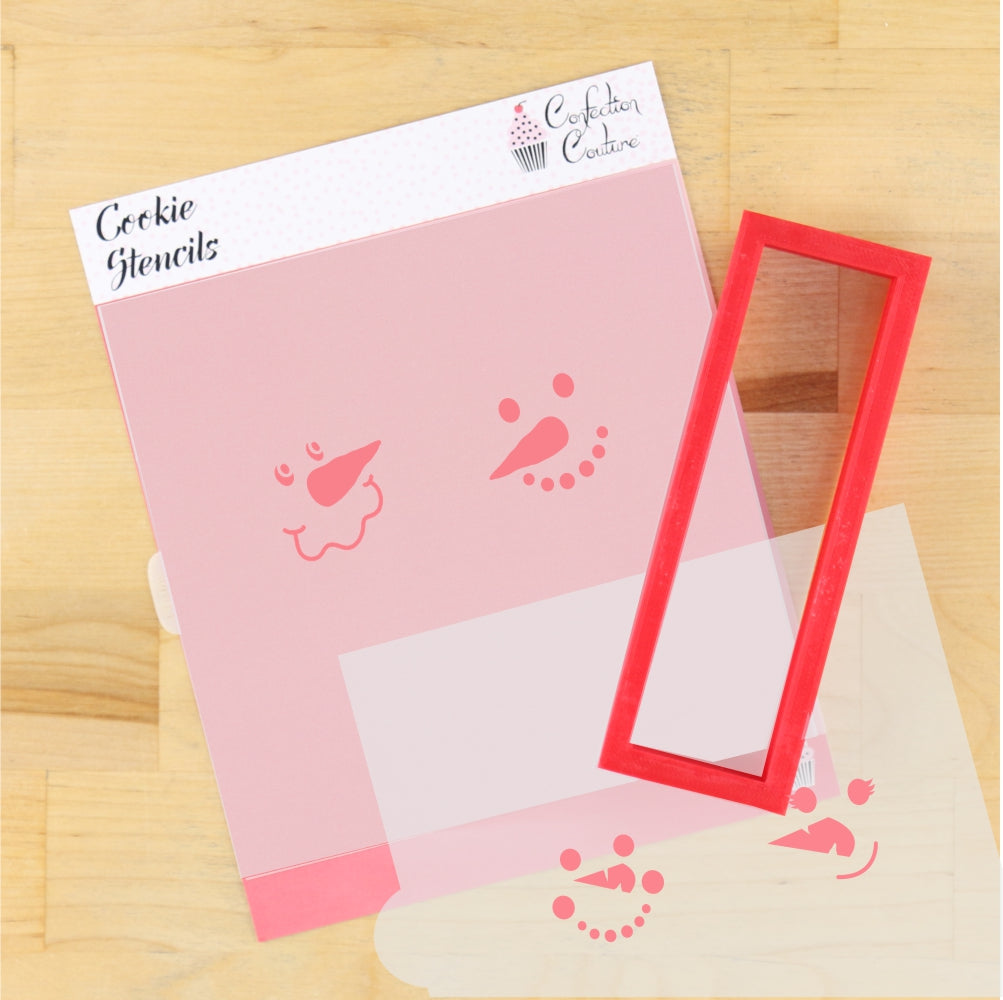 Snowman Faces Cookie Stick Stencil with Matching stick cutter
