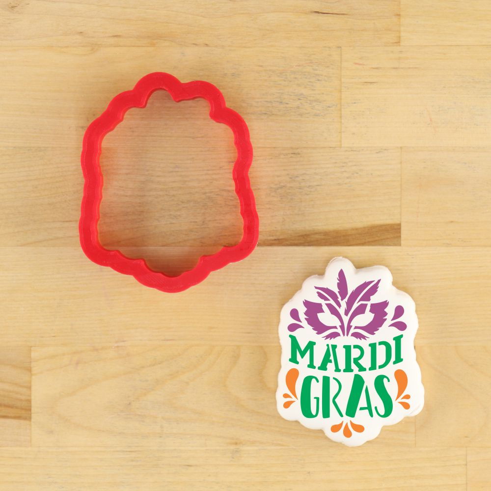 Mardi Gras Message Cookie Stencil WITH MATCHING COOKIE CUTTER