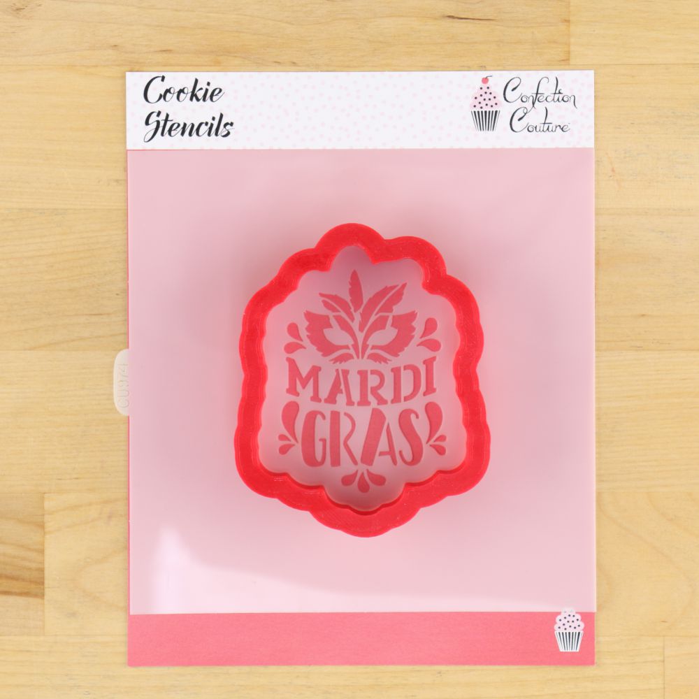 Mardi Gras Message Cookie Stencil